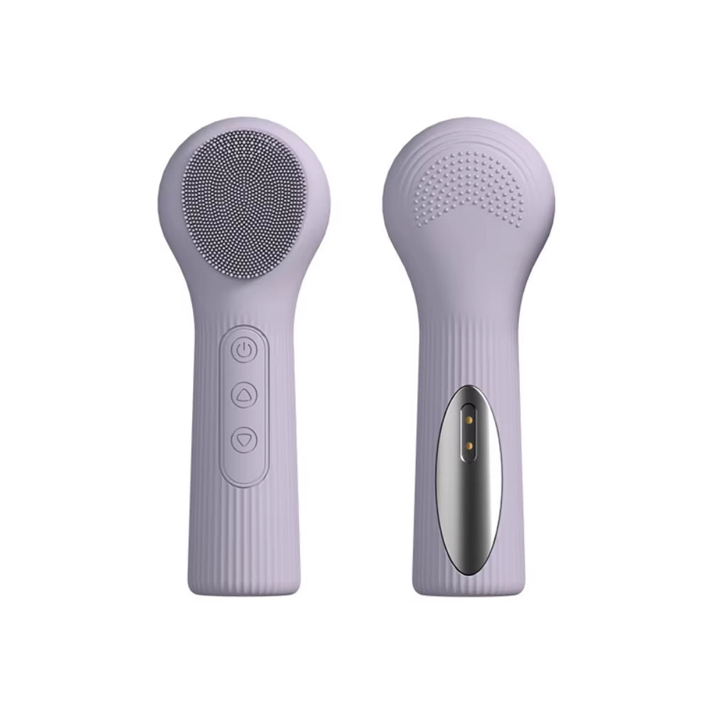 Double-Sided Eletrical Facial Cleansing Men Women Facial Cleansing Brush Heating Silicone Face Wash ...