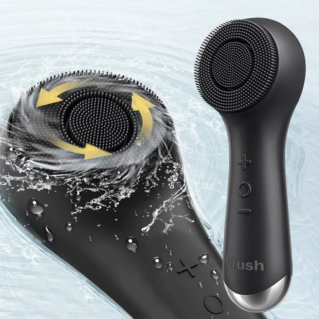 Facial Silicone Cleansing Brush with Dual Rotation and Vibration Modes, Facial Vibration Massage