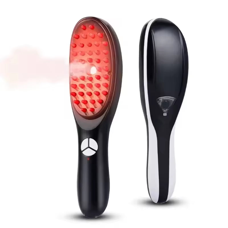 Anti Hair Loss Scalp Care Electric Massage Comb Red and Blue Light Therapy Scalp Vibration Massage B...