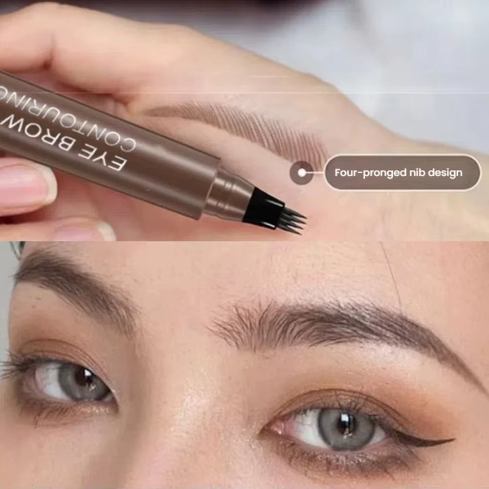 5 Colors Microblading Eyebrow Pen Waterproof Liquid Eyebrow Pencil Long Lasting Eyebrow Pen 4 Points...