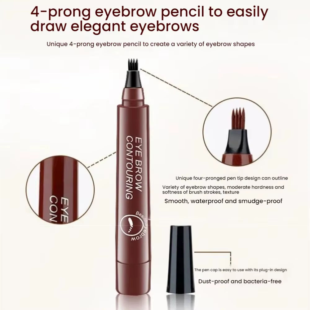 5 Colors Microblading Eyebrow Pen Waterproof Liquid Eyebrow Pencil Long Lasting Eyebrow Pen 4 Points...