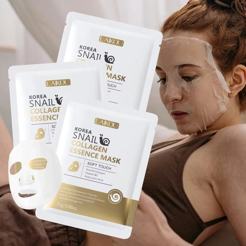 Korea Snail Collagen Essence Mask Hydrating Sheet Mask Anti-Wrinkle Face Mask Firming Skin