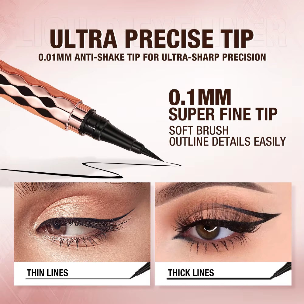 Eyeliner Pencil Liquid Eye Liner Waterproof Smudge Proof Quick Drying 12 Hour Wear Mascara