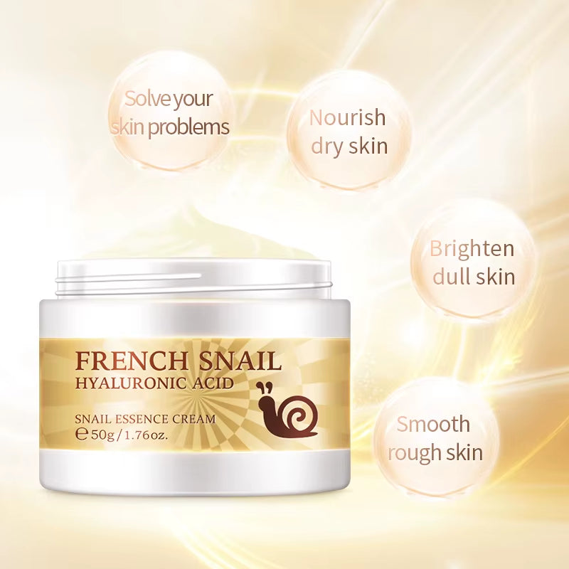 Snail Face Cream Hyaluronic Acid Moisturizer Firming Facial Cream Collagen 