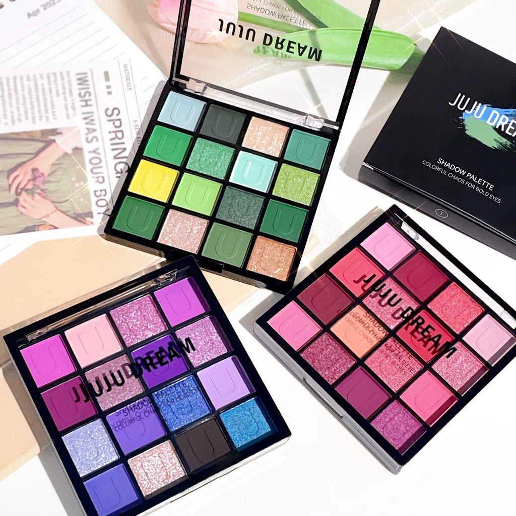  Koi, Mermaid, Enchanted Forest, with Pearlescent, Matte, and Fine Shimme 16-Color Eyeshadow Palette: 