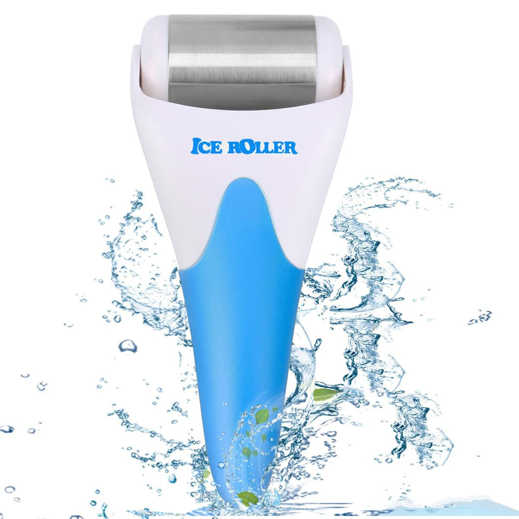 Stainless Steel Ice Roller for Face - Skin Cooling and Soothing | Ice Facial Roller for Skin Irritation and Sensitivity | Ice Roller for Puffy Eyes and Relief from Face Swelling (Blue)