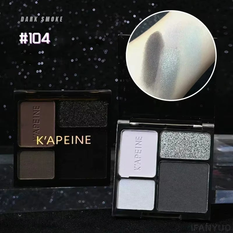 4-Color Eye Shadow Palette Makeup Glitter Blue Pearlescent Metallic Korean Acrylic Smoky Eye Shadow