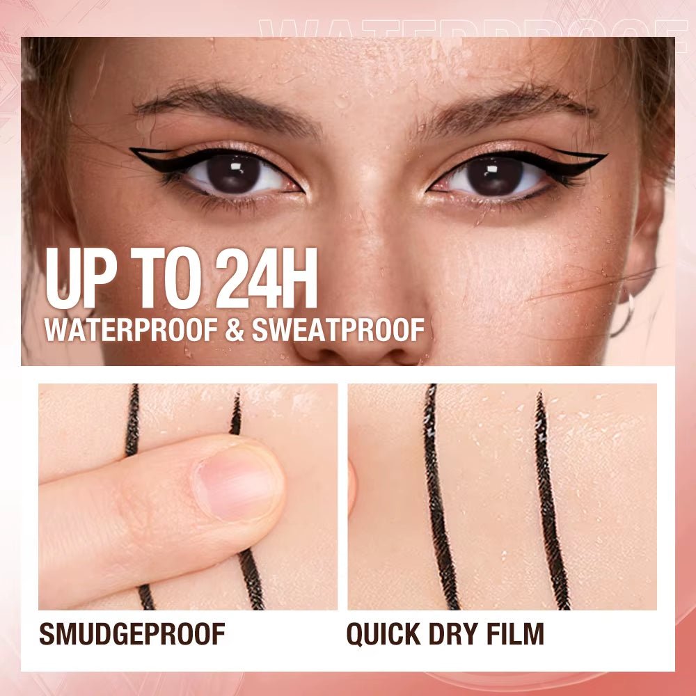 Eyeliner Pencil Liquid Eye Liner Waterproof Smudge Proof Quick Drying 12 Hour Wear Mascara