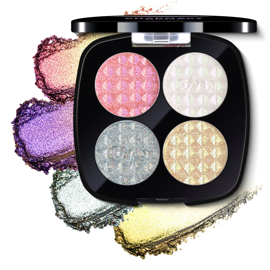 Palette Vegan Shimmer Multichrome Long-Lasting Eye Shadow Cosm 4 Colors Duochrome Eyeshadow