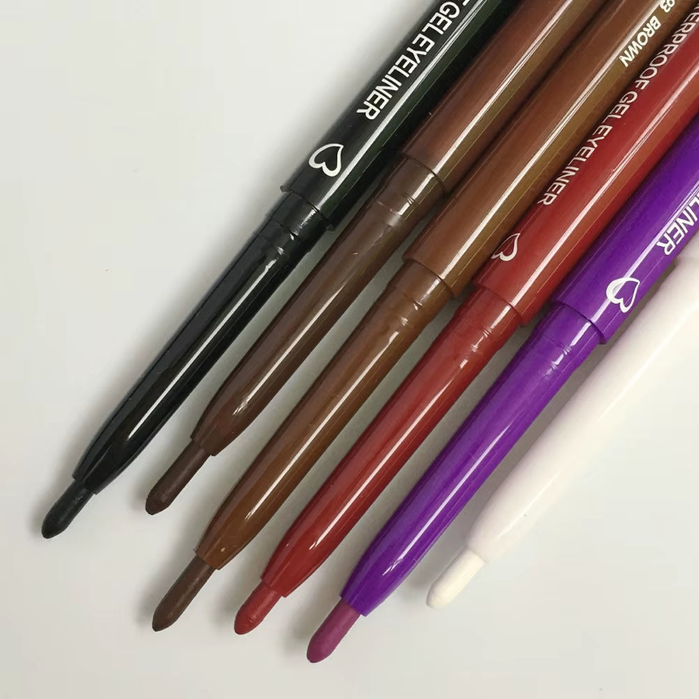 Eyeliner Lip Liner Gel Pencil Waterproof Long-Lasting White Black Brown Easy Wear1/6Pcs 2 in 1