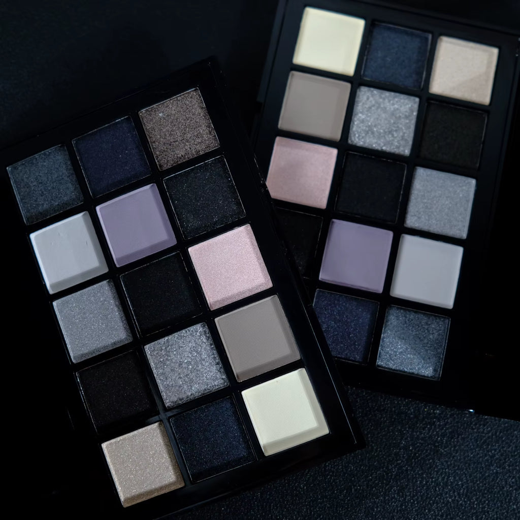Black Smokey Eyeshadow Palette, 15 Colors ,Punk Style,Neutral Eye Make Up