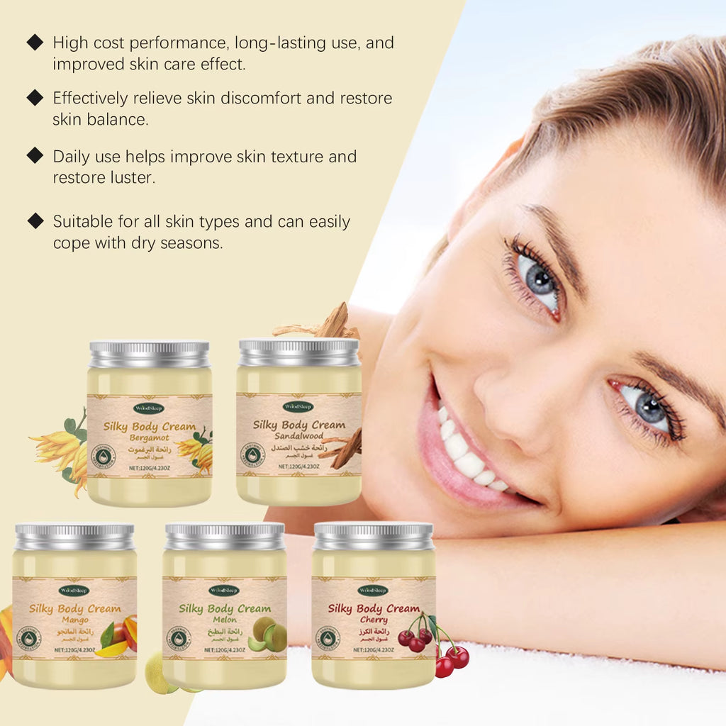 Moisturizing Body Cream Deep Hydration Soft Smooth Cherry Sandalwood Mango Bergamot Honeyd...