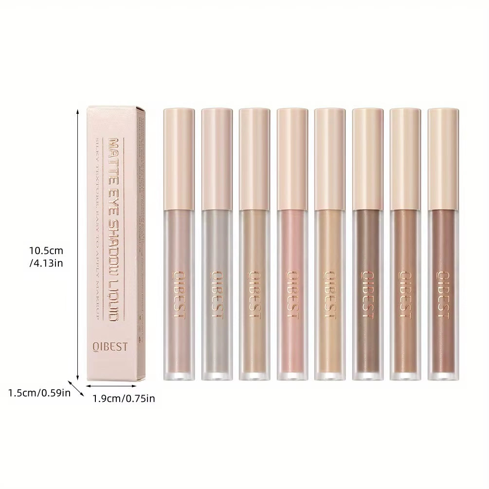 8 Colors Matte Liquid Eyeshadow Neutral Naked Smooth Creamy Eyeshadow Lightweight High-Pigmented Eyelashes