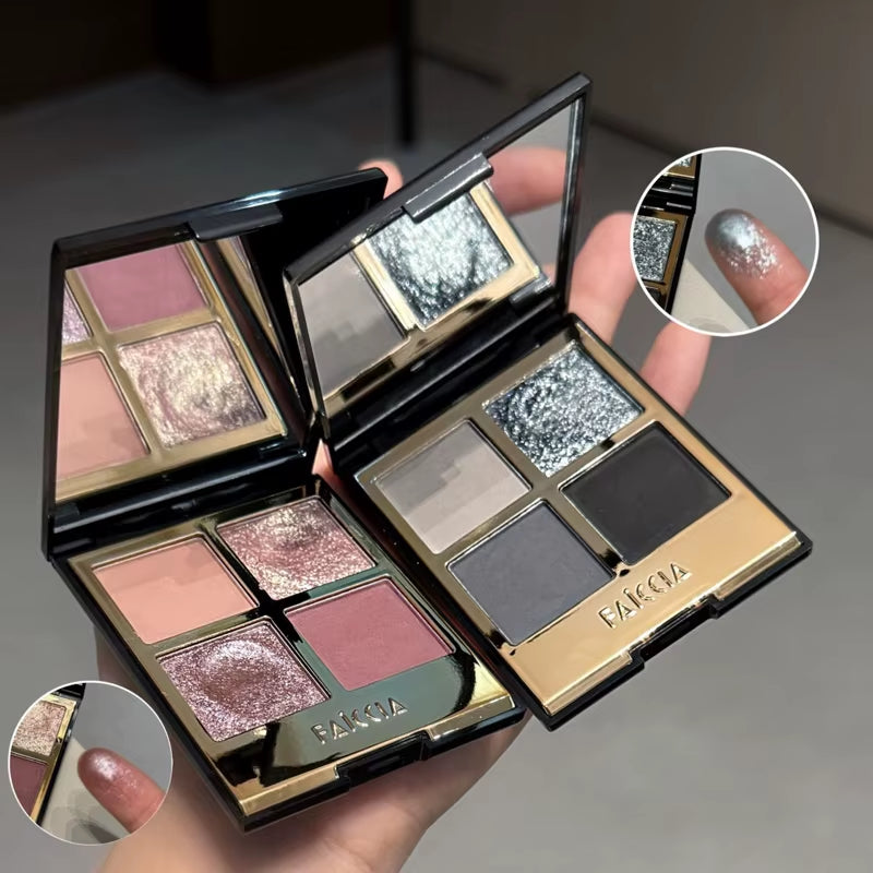 Palette Sparkling Pink Brown Earth Color Smoked Eye Shadow Palette Matte Four-Color Eyeshadow 