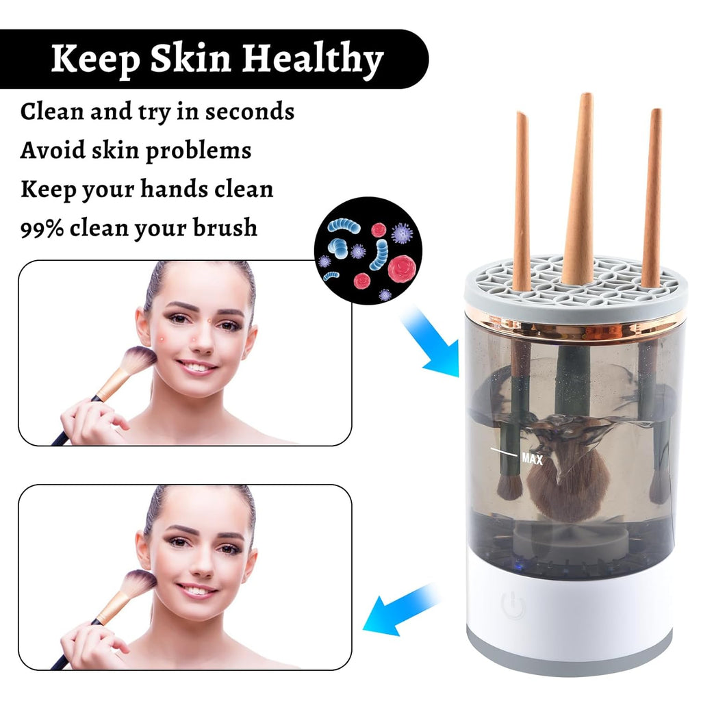 Electric Makeup Brush & Pro Cosmetic Cleaner Cleaner