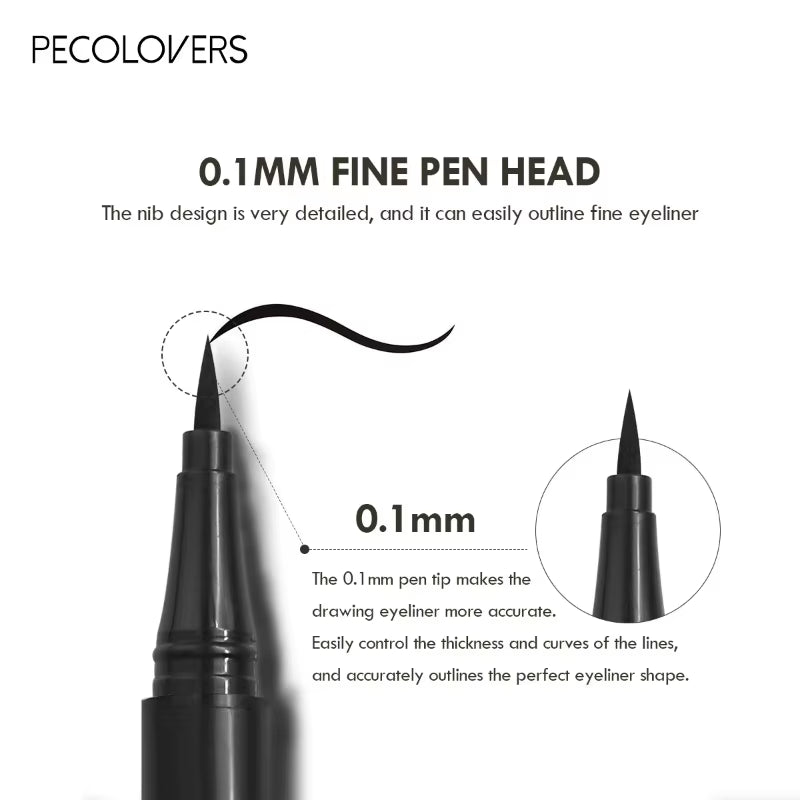 5Pcs/Set Smooth Liquid Eyeliner Pen, Waterproof, Long-Lasting Makeup, Black, Ultra-Fine Pen Tip,Eyelash