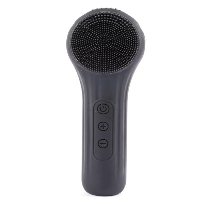 Silicone Face Scrubber Electric Facial Cleansing Brush with Heating Vibration Waterproof Face Wash B...