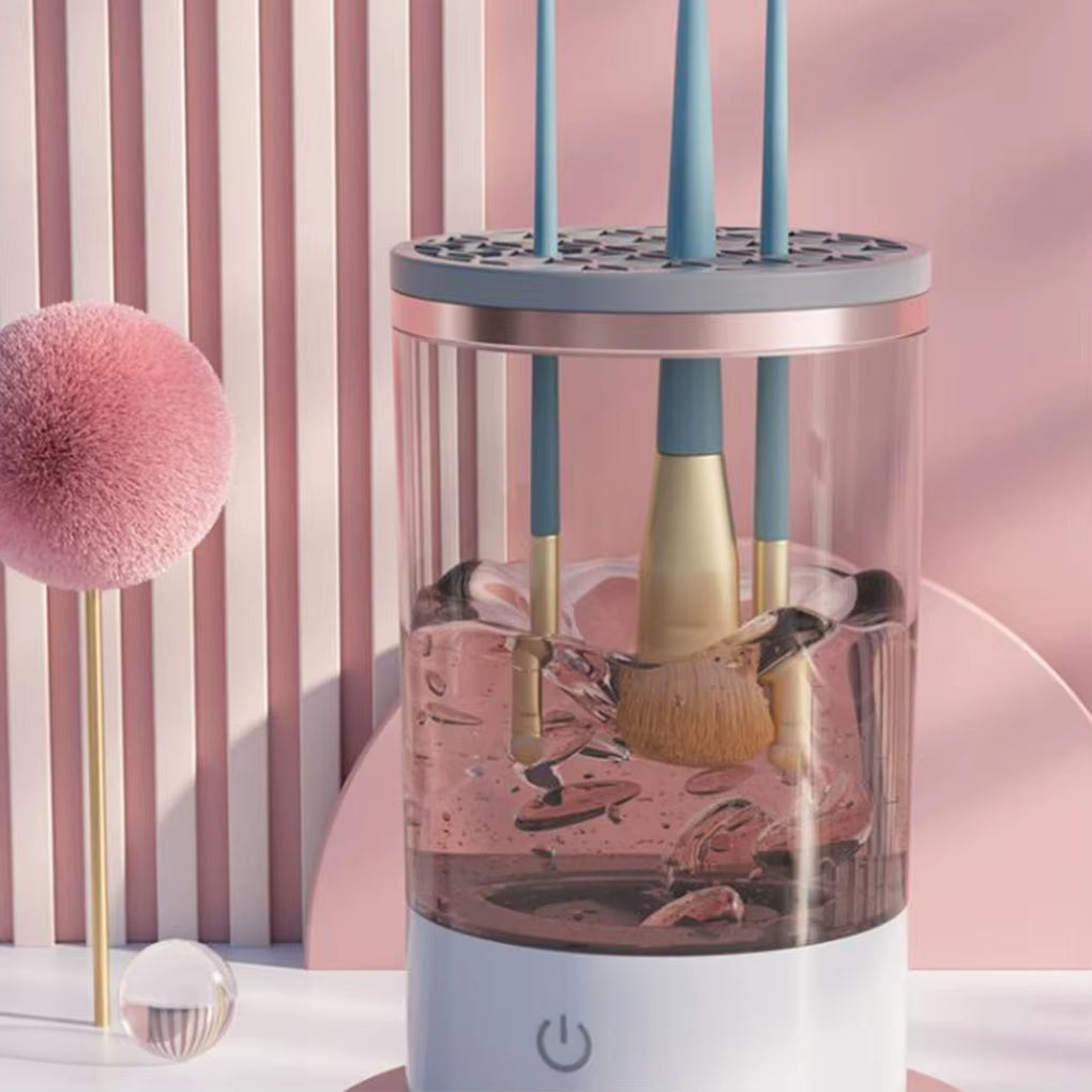 ProClean™ Electric Makeup Brush Cleaner – Automatic 360° Rotating Washer & Rapid Dryer for All Brush Sizes
