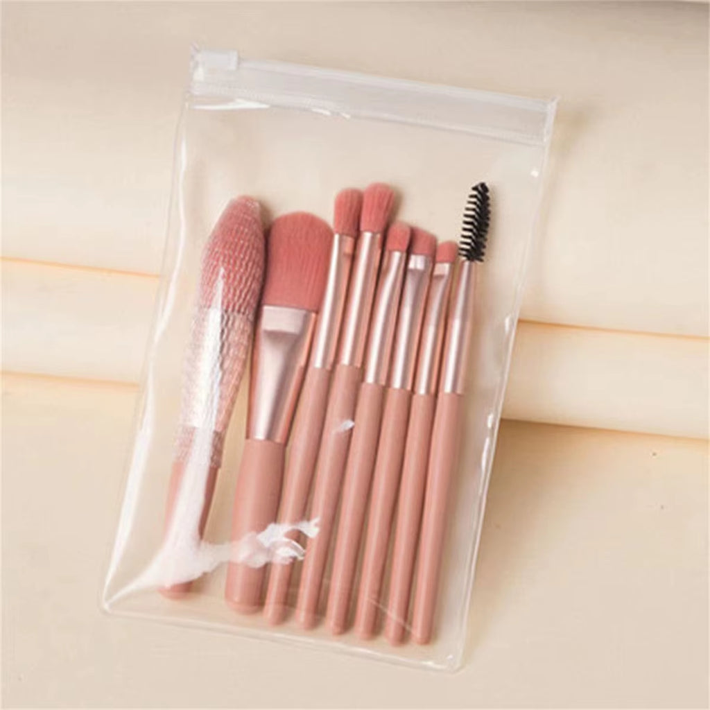 Mini Soft and Fluffy Makeup Brush Set, Perfect for Makeup Beginners, Used for Foundation, 8-Piece Mini Face & Cheeks