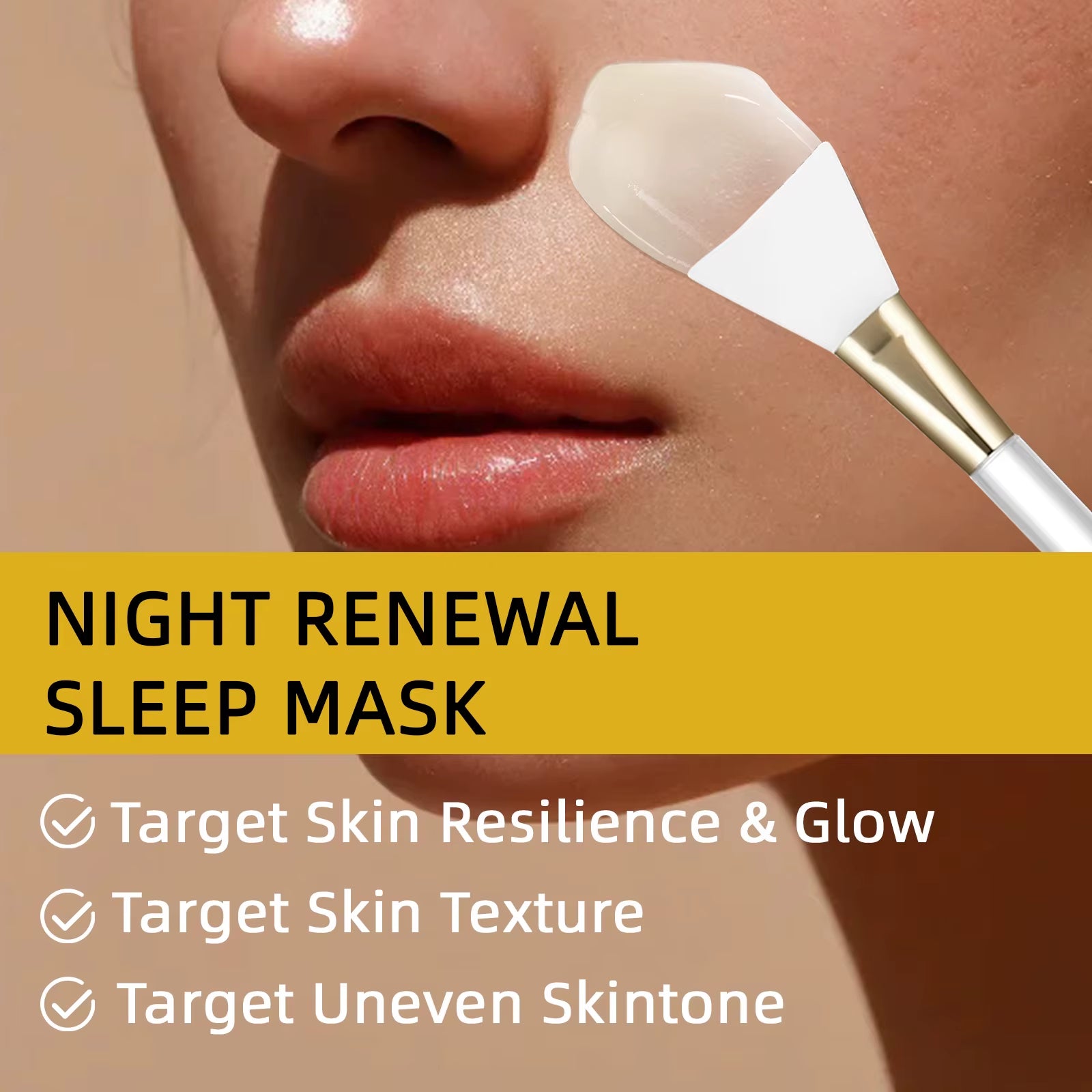 Kojic Acid Turmeric Night Wrapping Facial Mask Hydrating Moisturizing Brightening Peel-Off Mask