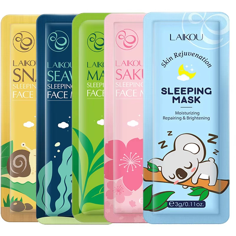 Moisturizing Facial Mask anti Wrinkle Hydrating Face Sleeping Mask Brightening Night 5 Pcs 