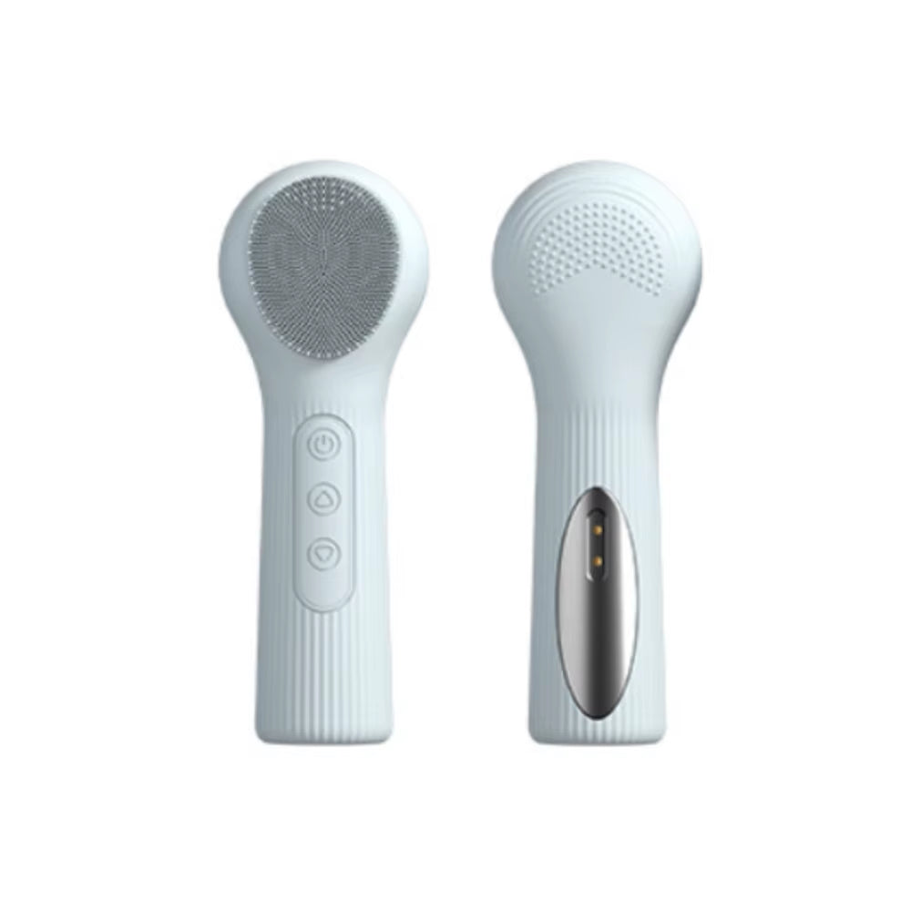 Double-Sided Eletrical Facial Cleansing Men Women Facial Cleansing Brush Heating Silicone Face Wash ...