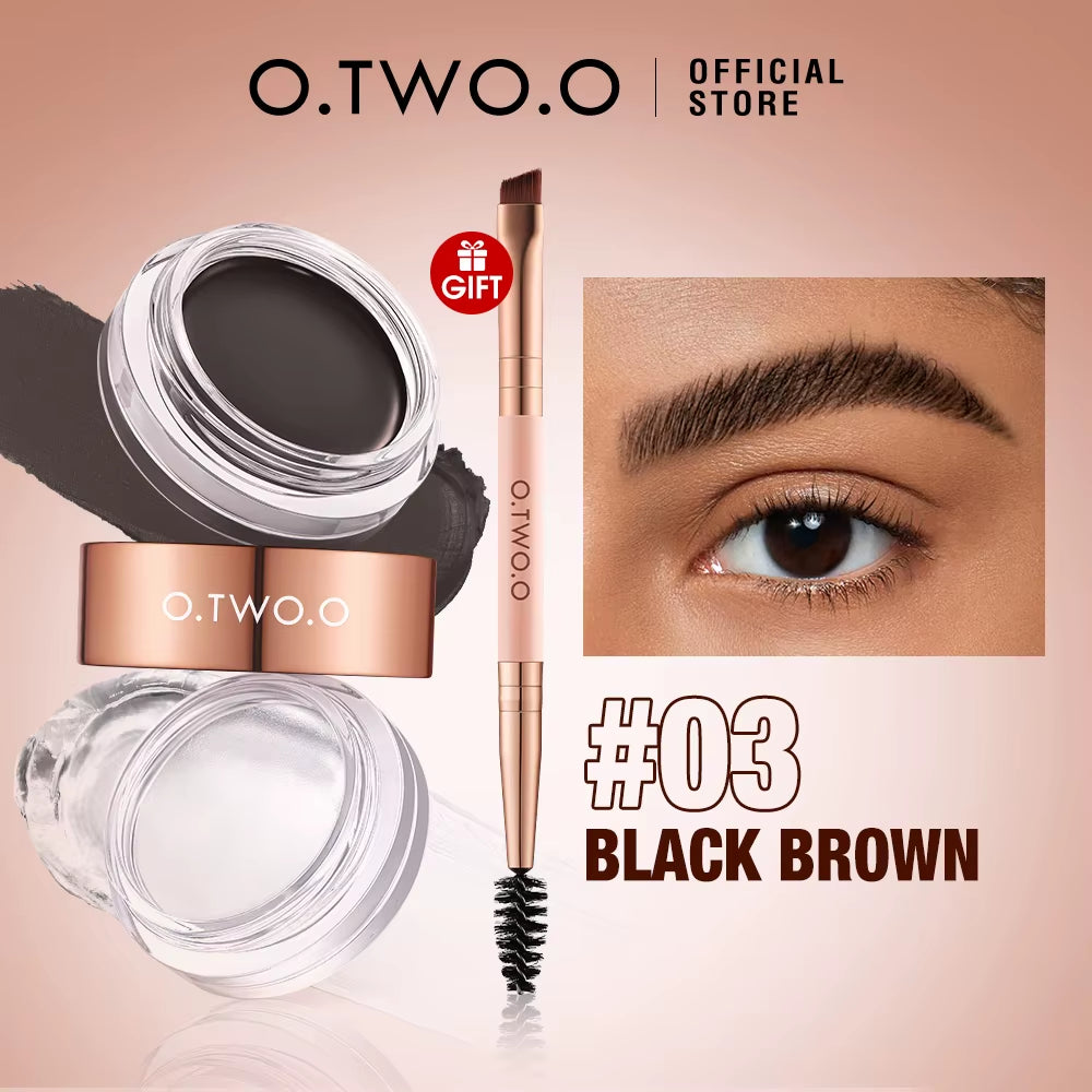 Eyebrow Pomade Brow Gel Wax 2 in 1 Waterproof Long Lasting Creamy Mascara