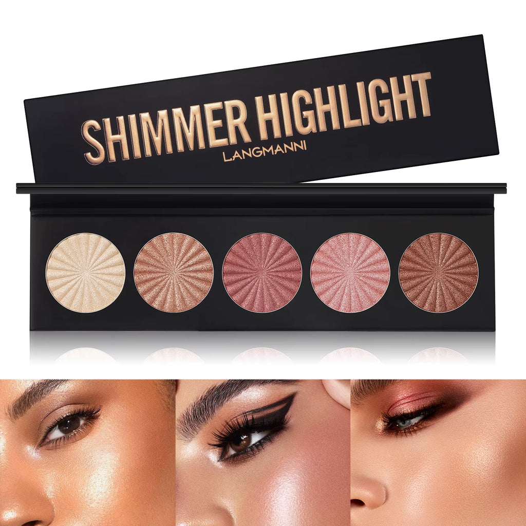 Highlighting and Contouring Palette 5 Colours All-In-One Makeup Palette Stereoscopic Natural Highlight face and cheek makeup 