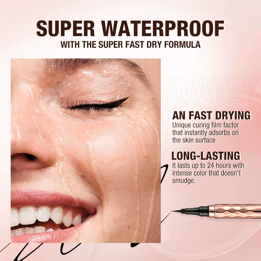 Eyeliner Pencil Liquid Eye Liner Waterproof Smudge Proof Quick Drying 12 Hour Wear Mascara