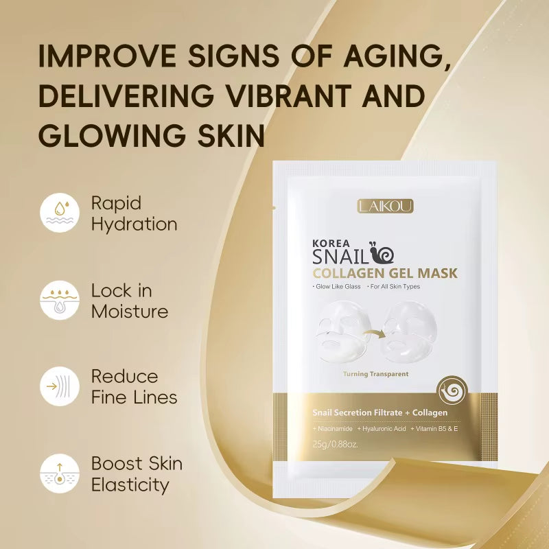 Korea Snail Collagen Essence Mask Hydrating Sheet Mask Anti-Wrinkle Face Mask Firming Skin