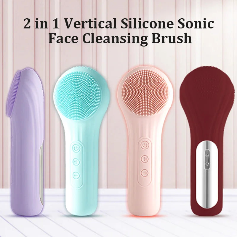 Sonic Waterproof Facial Cleansing Brush for Men & Women Rechargeable Exfoliating Electric Face Scrubber