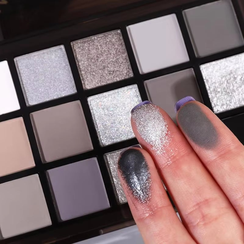 Black Smokey Eyeshadow Palette, 15 Colors ,Punk Style,Neutral Eye Make Up